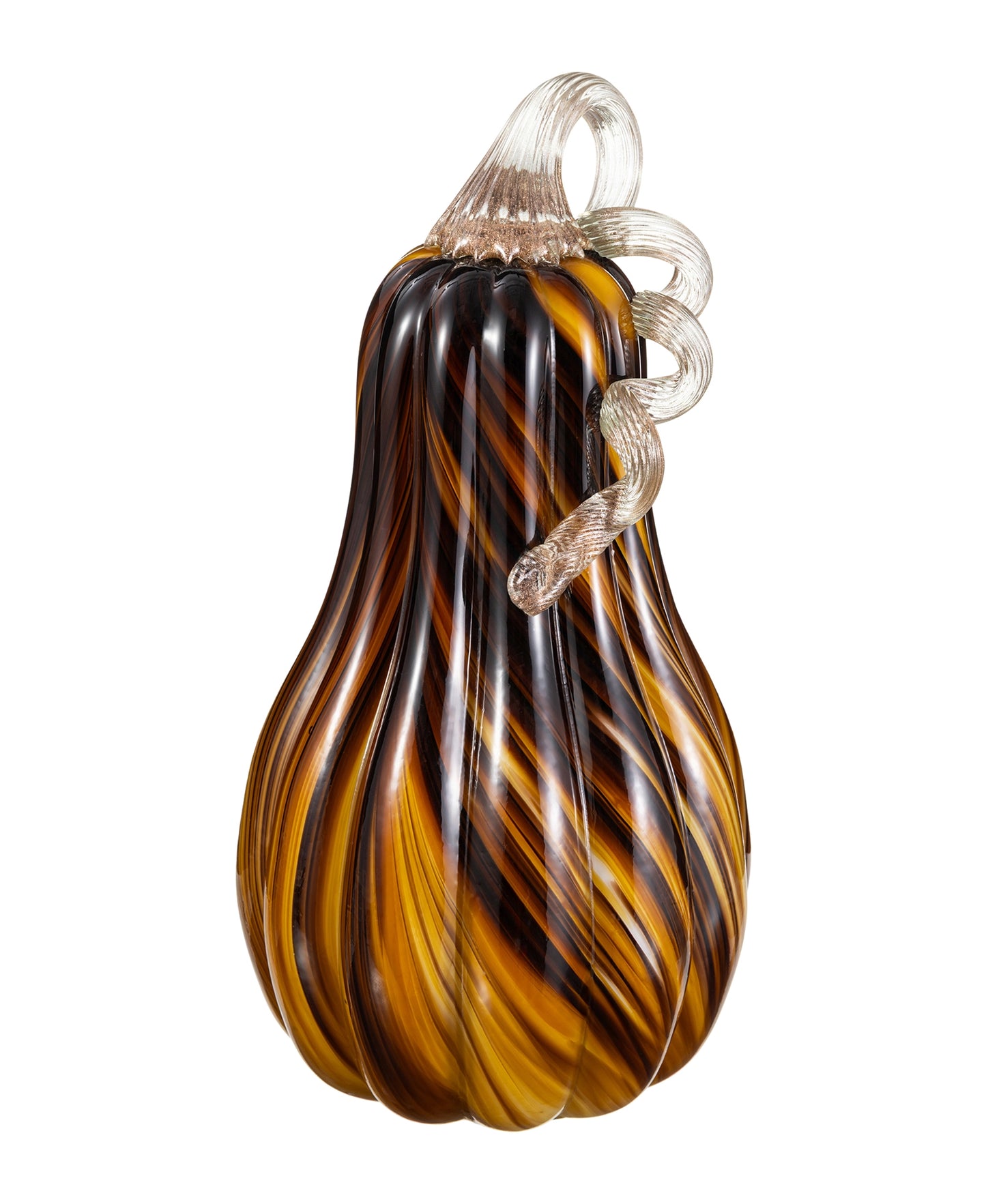 Multi Brown Striped Glass Gourd