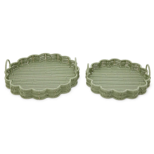 Scalloped Wicker Tray