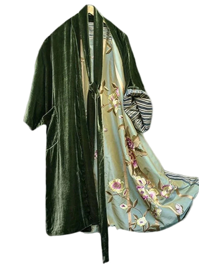 Velvet Robe - Olive