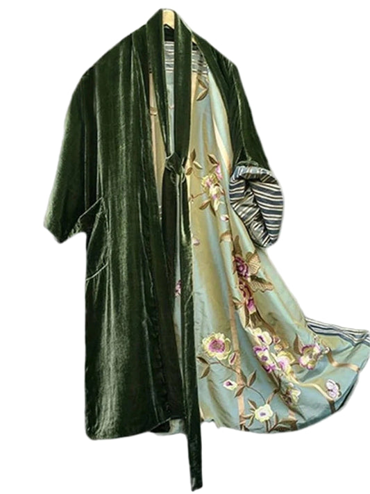 Velvet Robe - Olive