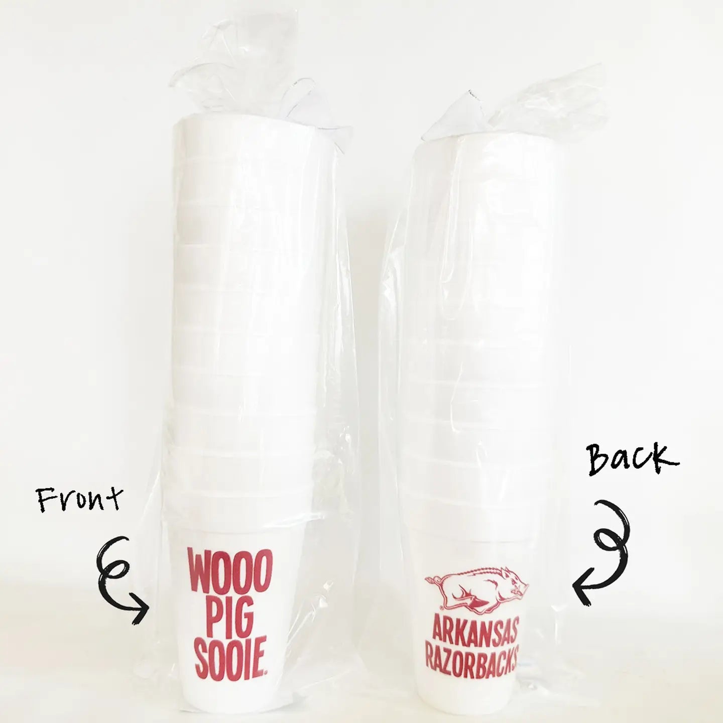 Arkansas Razorbacks/Wooo Pig Sooie Foam Cups S/10