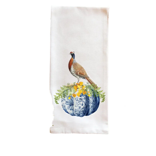 Tea Towel - Chinoiserie Pheasant Pumpkin