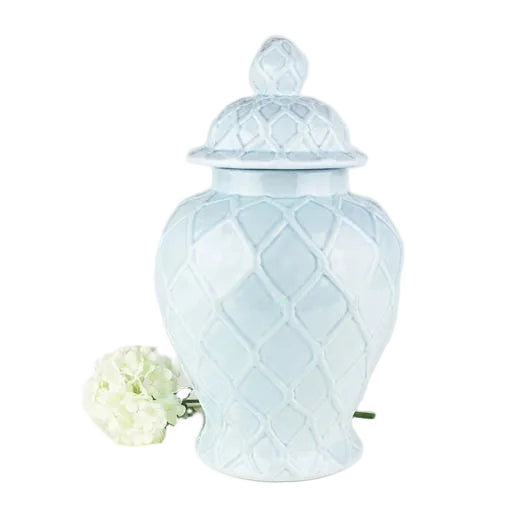 Light Blue Textured Ginger Jar