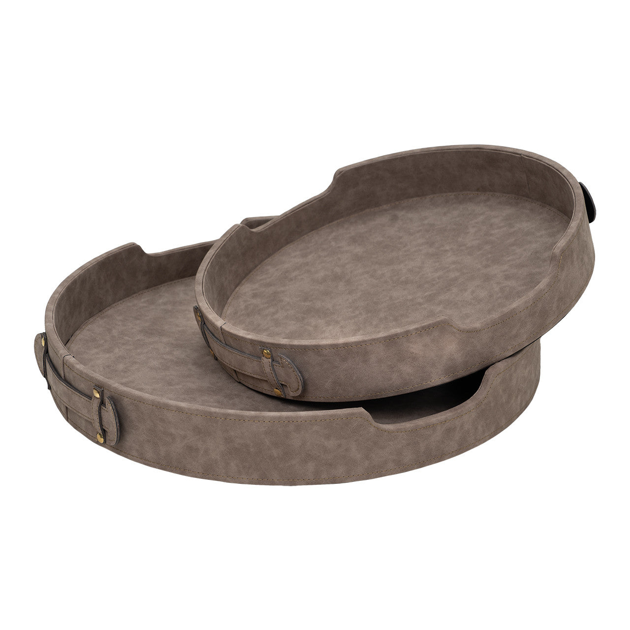 Taupe/Gold Studded Handle Tray