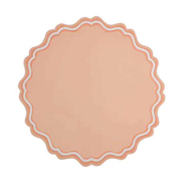Paper Placemat - Peach Scalloped