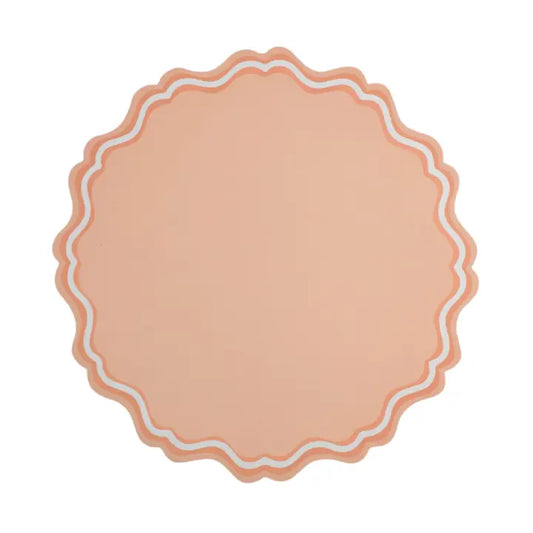 Paper Placemat - Peach Scalloped