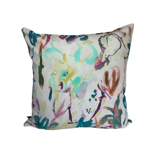 Abstract Floral White - 20x20