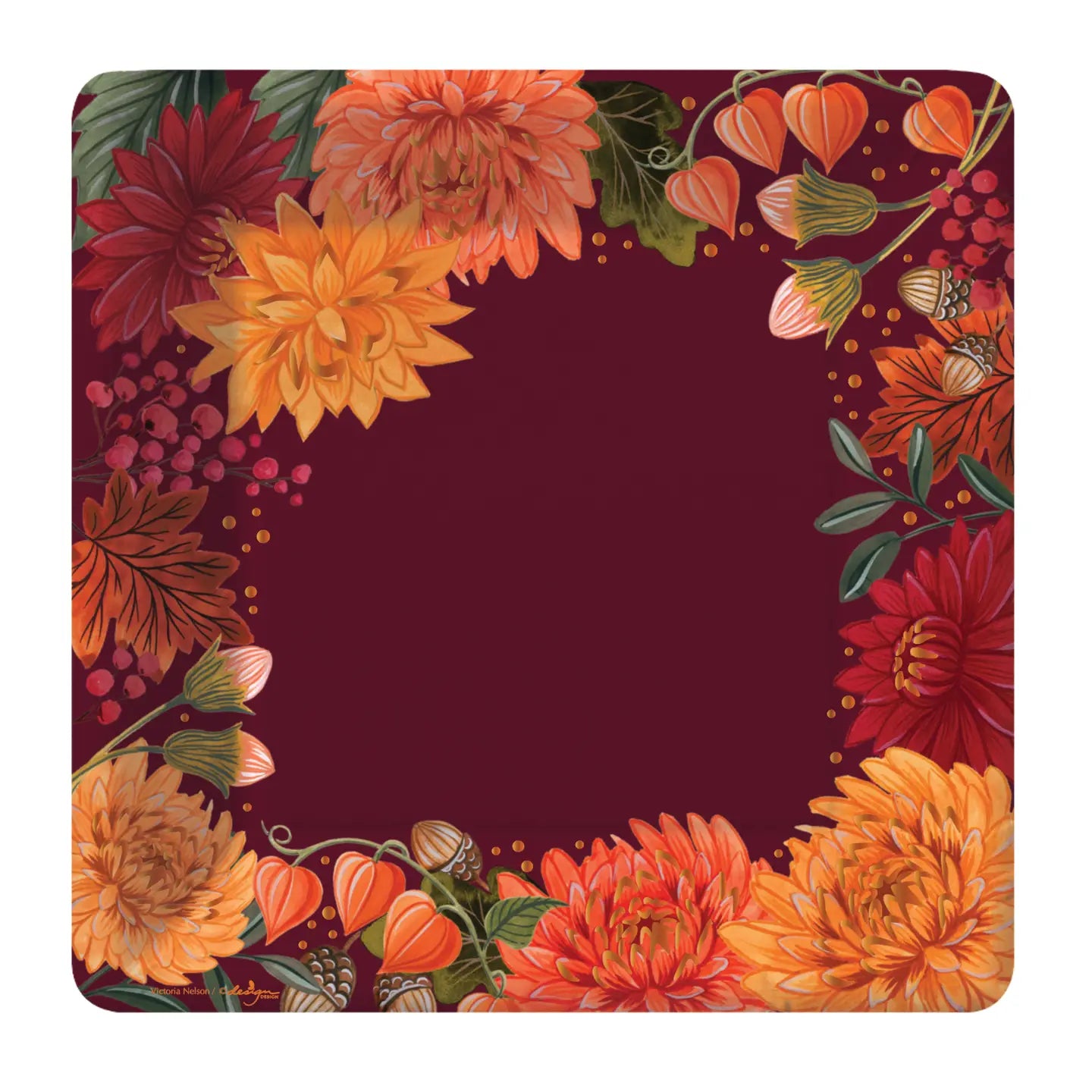 Paper Plate (Large) - Gold Foiled Harvest