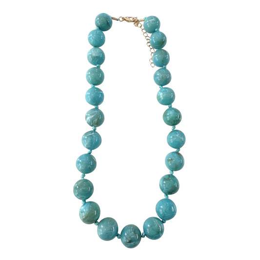 Turquoise Round Beaded Necklace