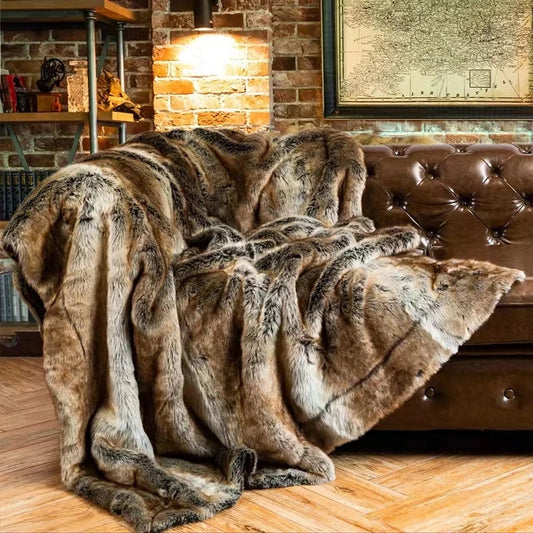 Faux Fur Throw - Brindle