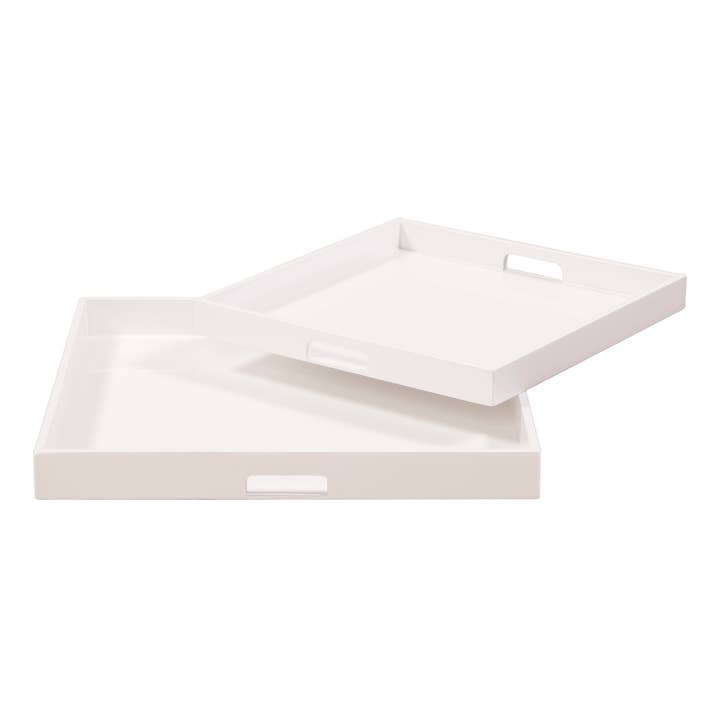 White Lacquer Square Tray