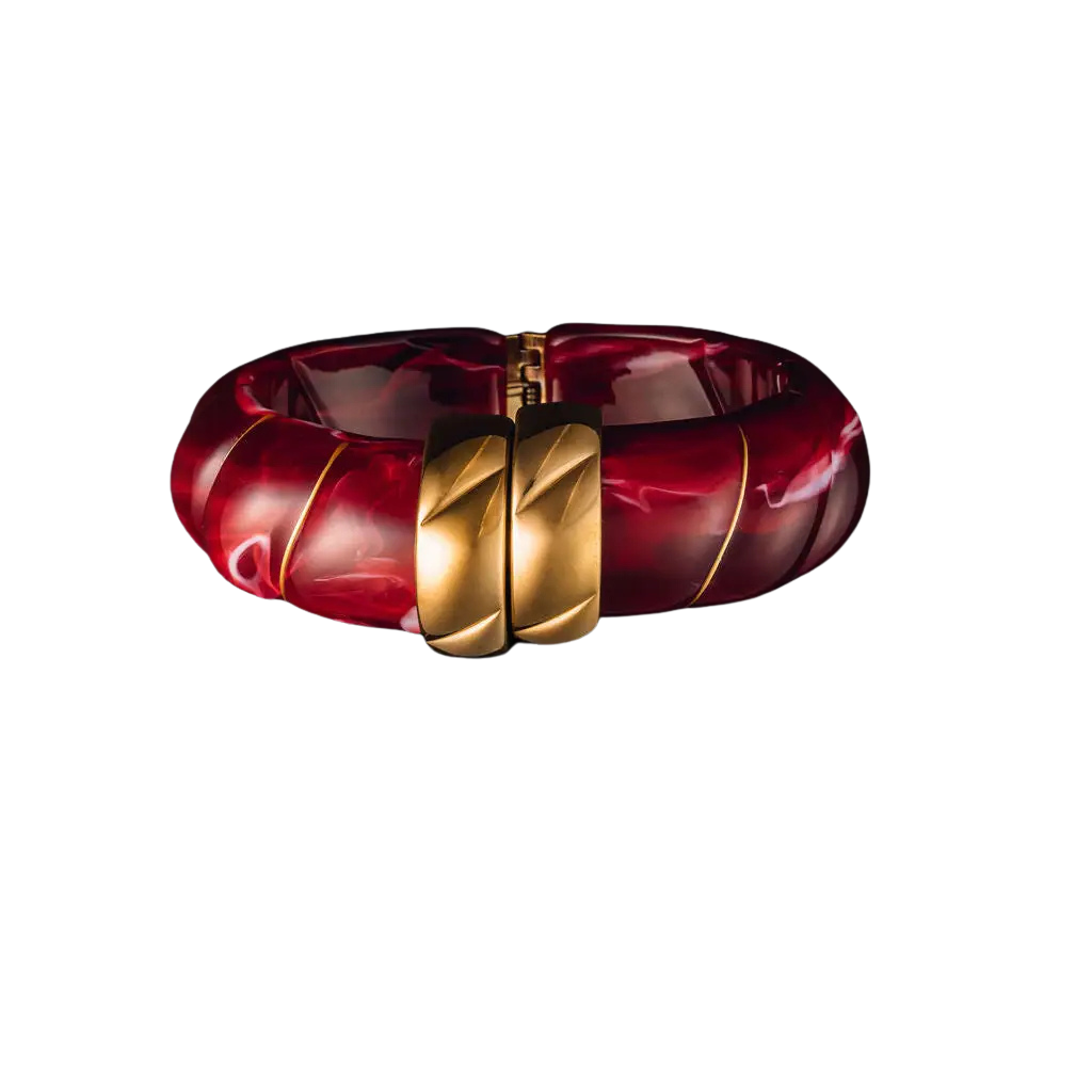 Acrylic Hinged Bracelet - Red