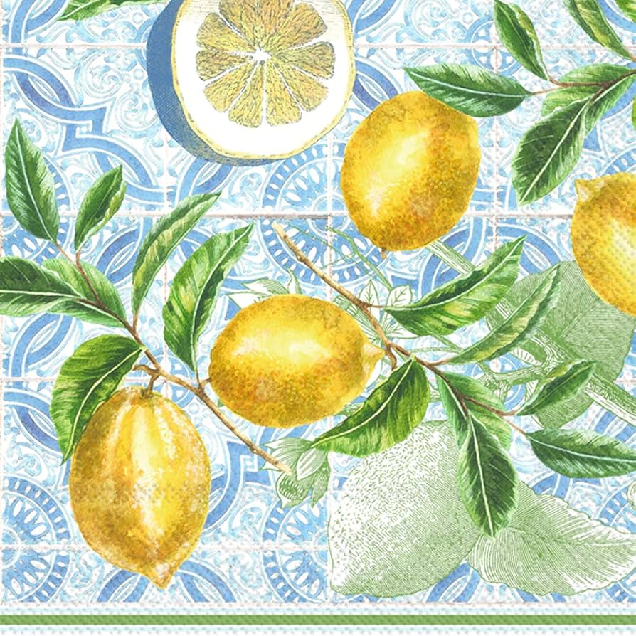 Luncheon Napkin - Citrus Lemons