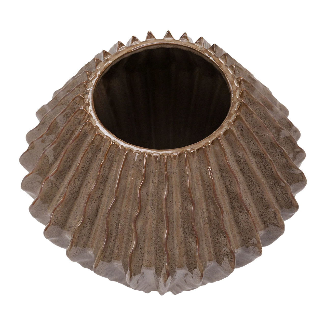 Mocha Ridge Vase - Oversized