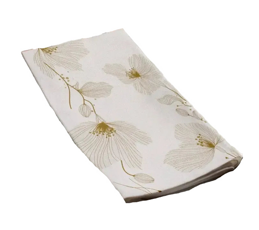 Guest Napkin - Gold Flowers