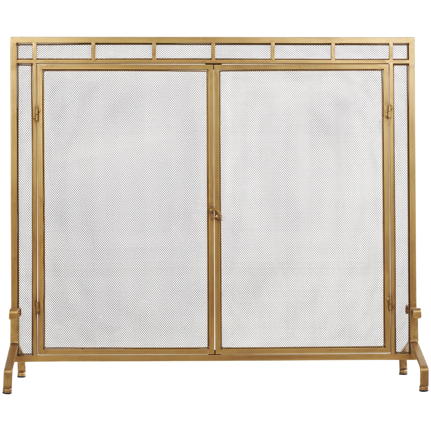 Simple Gold Fireplace Screen