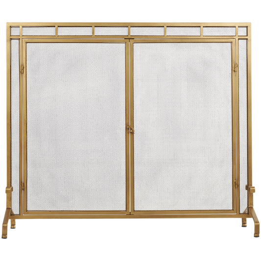 Simple Gold Fireplace Screen