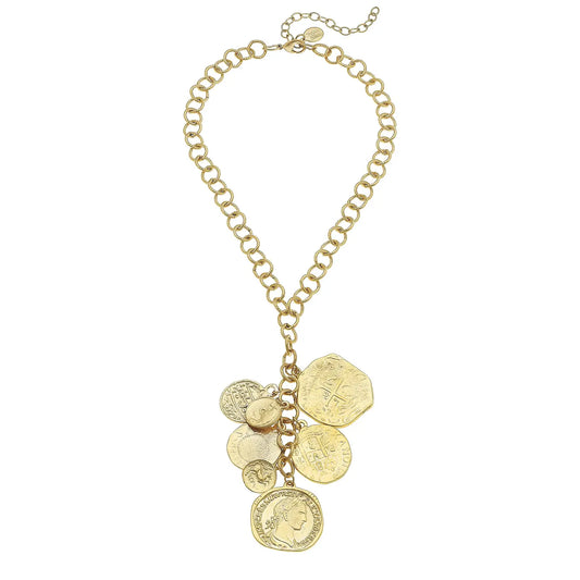 Gold Multi Coin Necklace