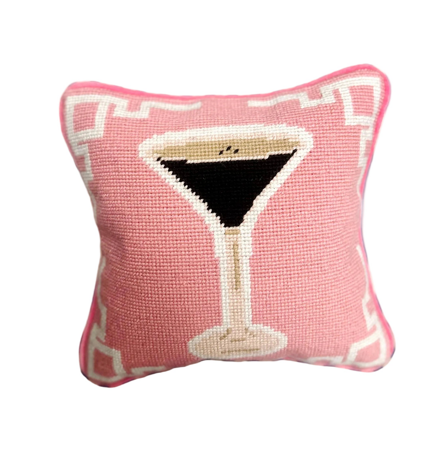 Espresso Martini Needlepoint Pillow