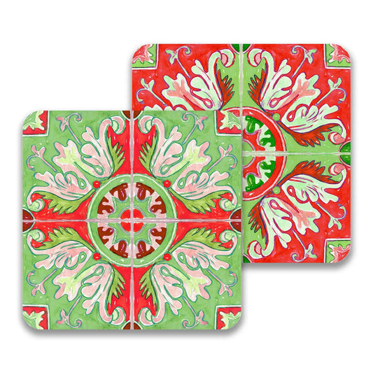 Green Talavera Drink Coaster S/24