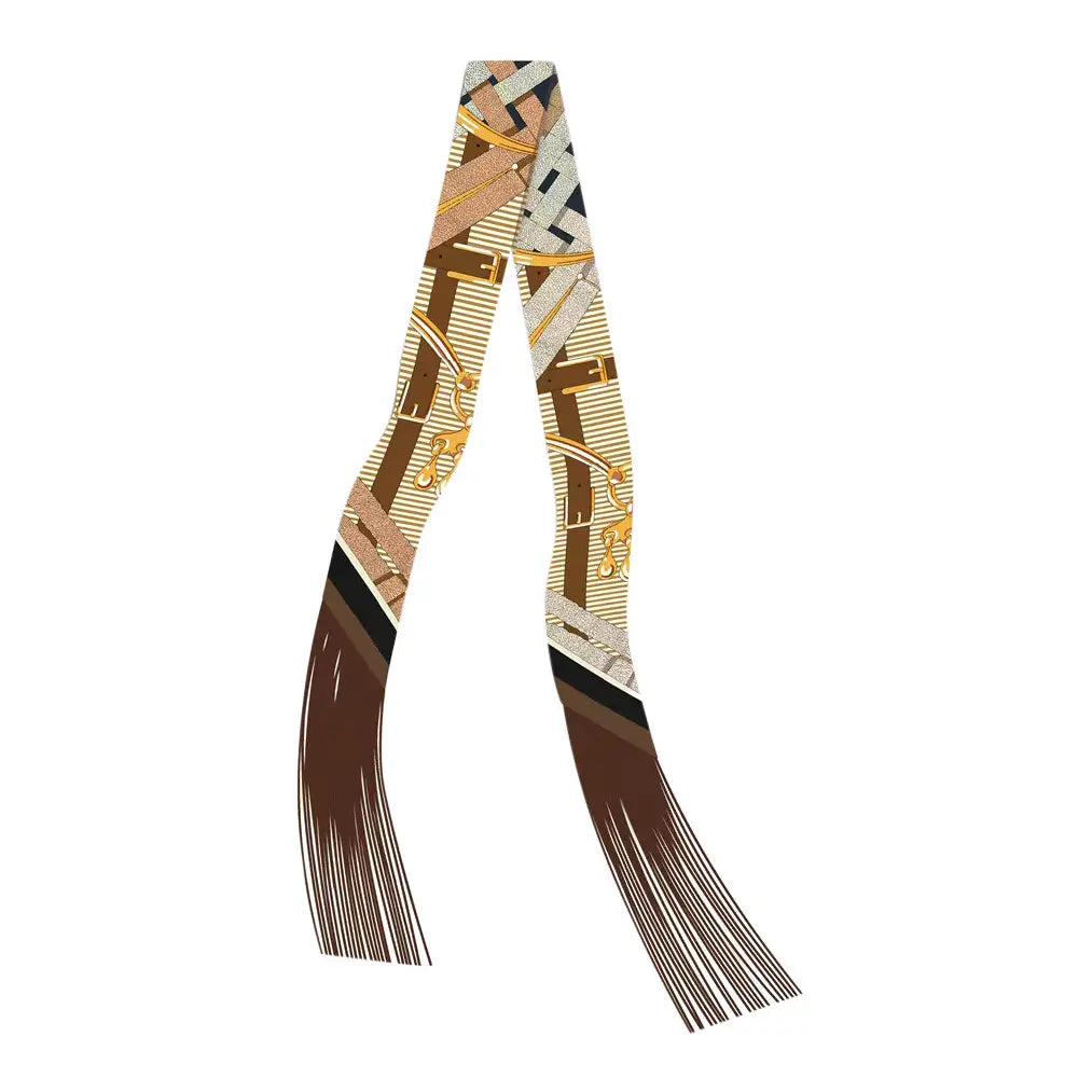 Frilly Fringe Scarf - Brown