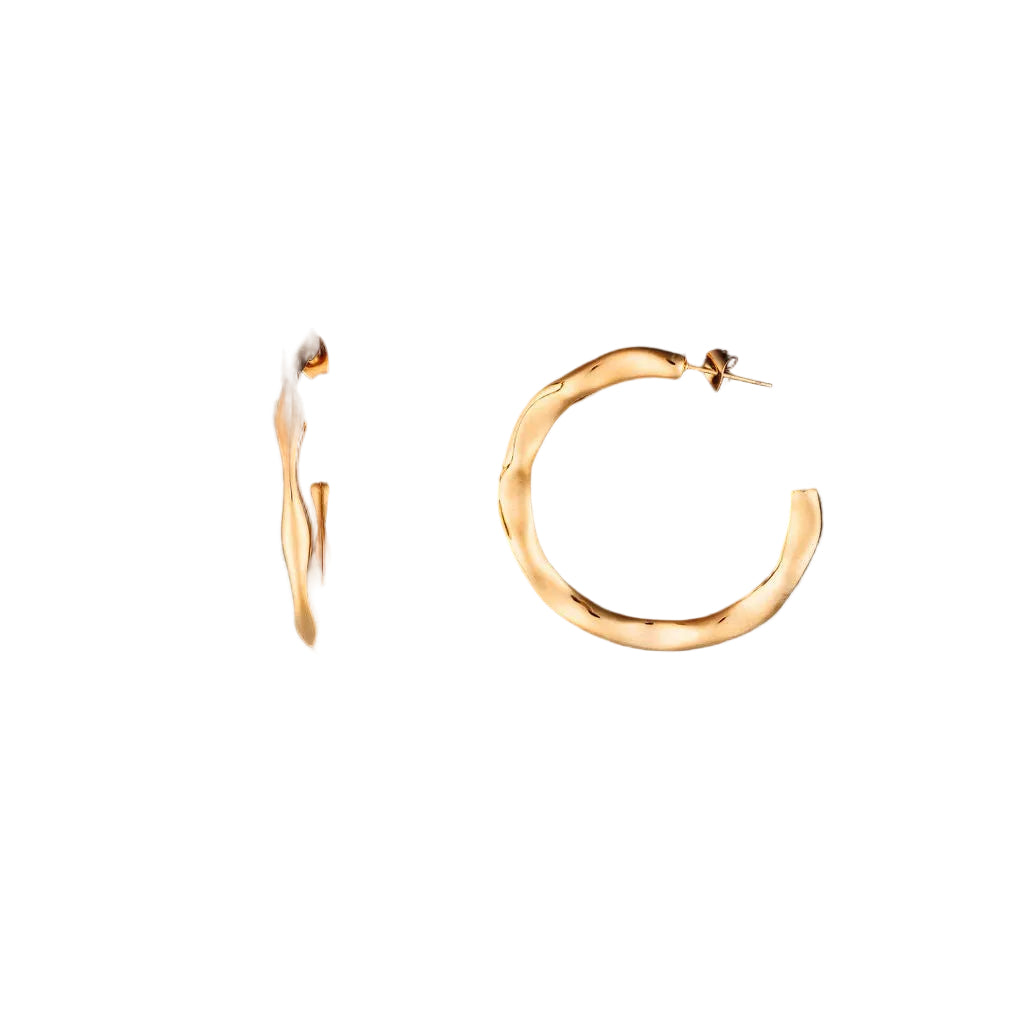 Gold Curved Hoop Earring