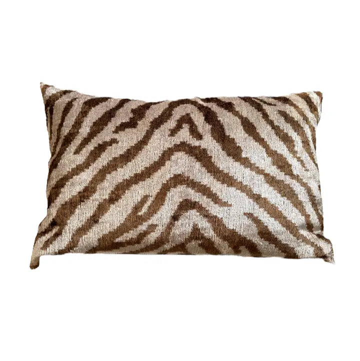 Ikat Copper Brown Tiger Pillow - 16x24