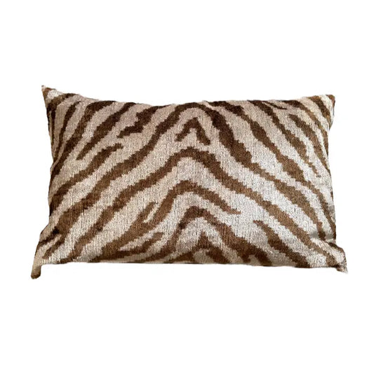Copper Brown Tiger Ikat Pillow - 16x24