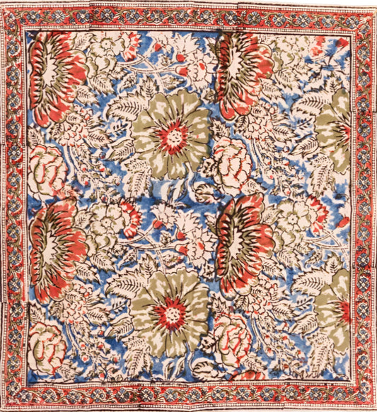 Cloth Napkin S/4 - Rose & Navy Kalamkari
