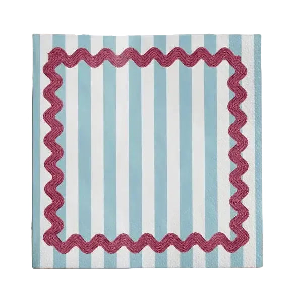 Cocktail Napkin - Blue Ric Rac