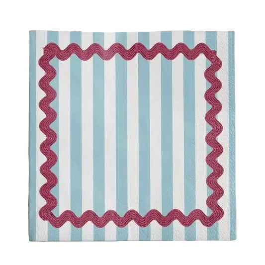 Cocktail Napkin - Blue Ric Rac