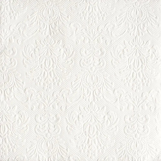 Cocktail Napkin - White Damask