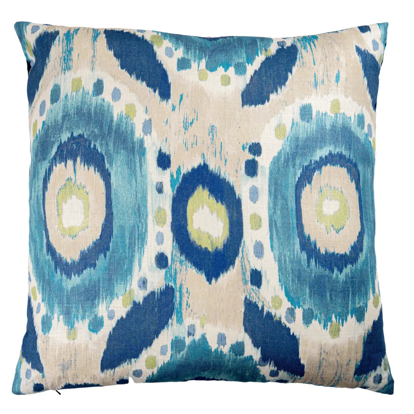 Blue Ikat Abstract Pillow - 22x22