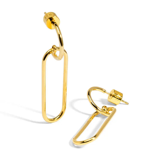 Gold Paperclip Drop Earring