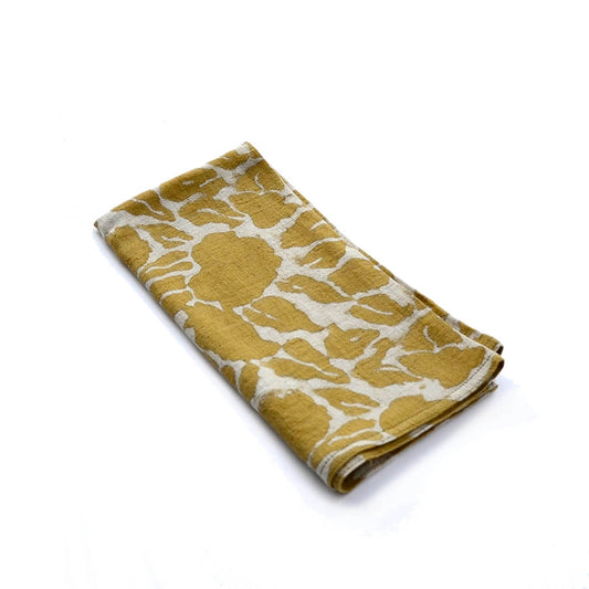 Yellow Floral Napkin S/4