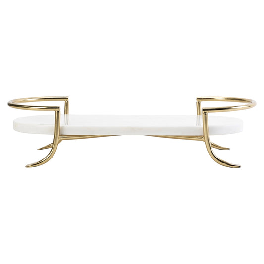 Oval Marble Tray/Gold Stand