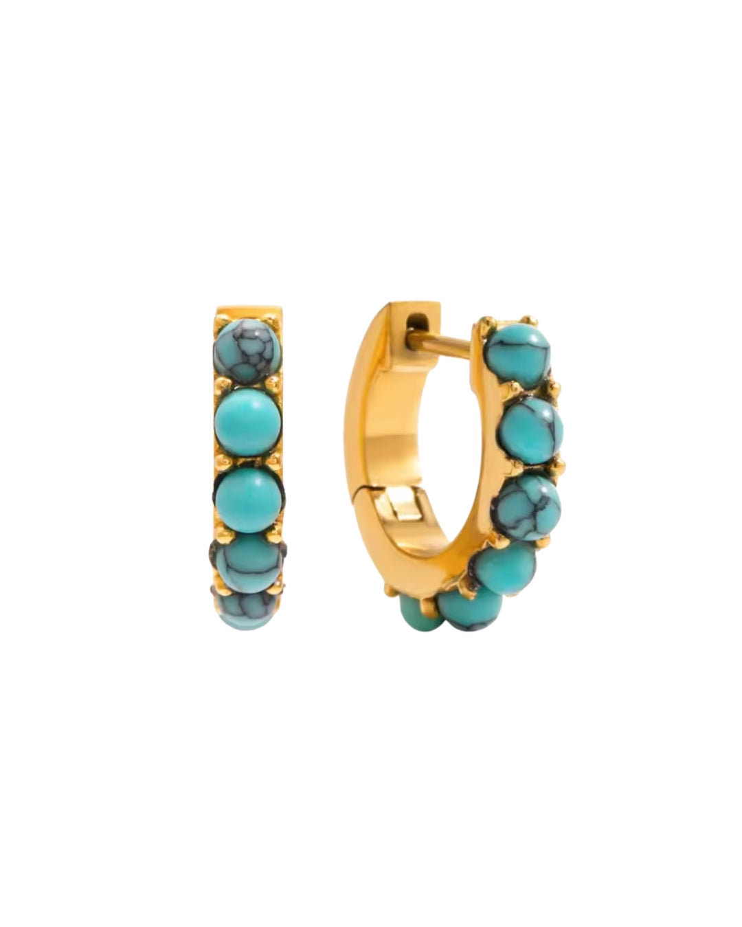 Turquoise Huggie Hoop Earring