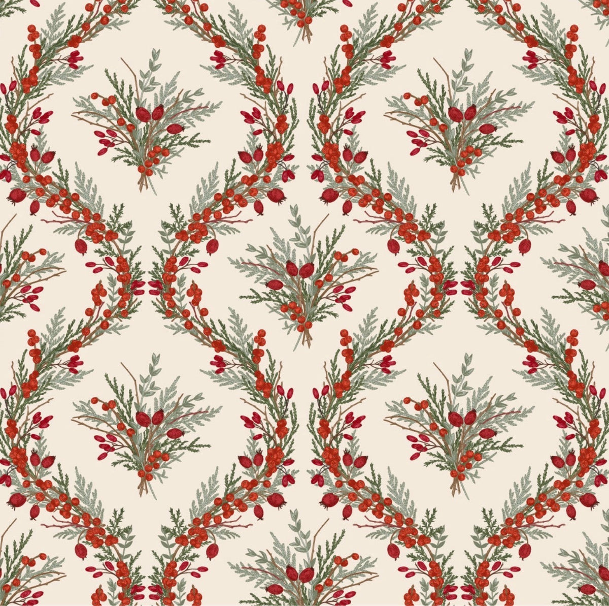 Cocktail Napkin - Ilex Damask