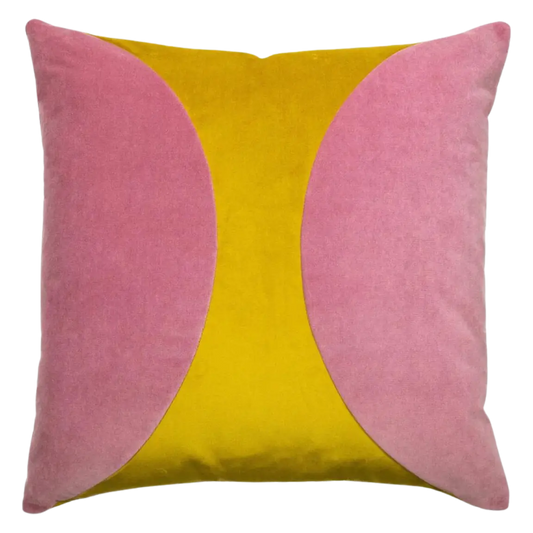 Geo Banded Pillow Pink/Gold - 22x22