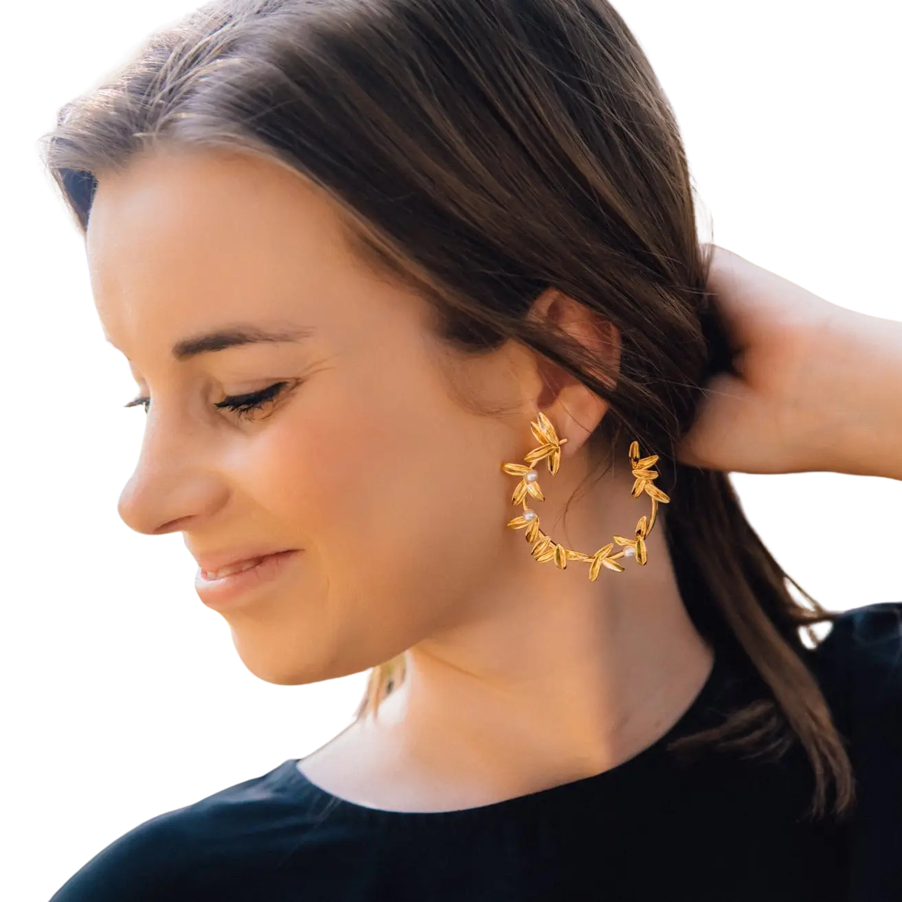 Pearl Wreath Hoop Earring