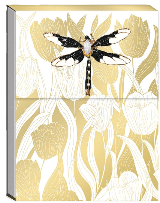 White Tulips/Dragonfly Brooch Notepad