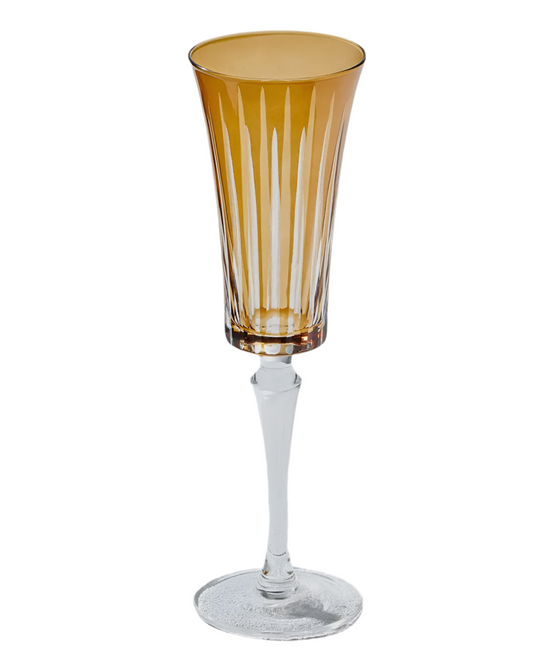 Champagne Glass - Lined Amber