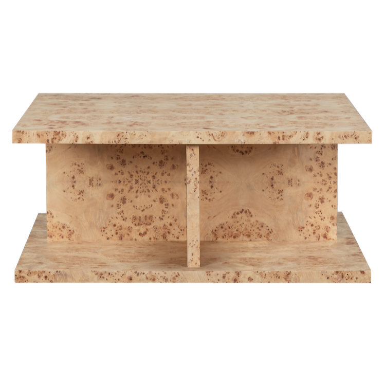 Square Burl Wood Coffee Table