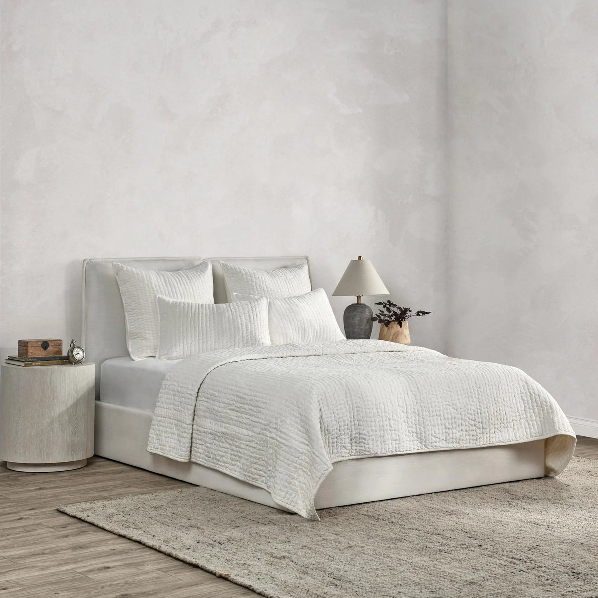 Bari Velvet Quilt Set - Cloud