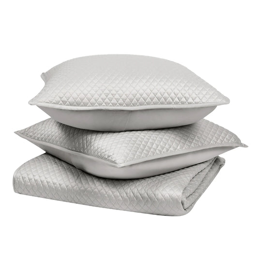 Diamond Quilt Set - King - Silver