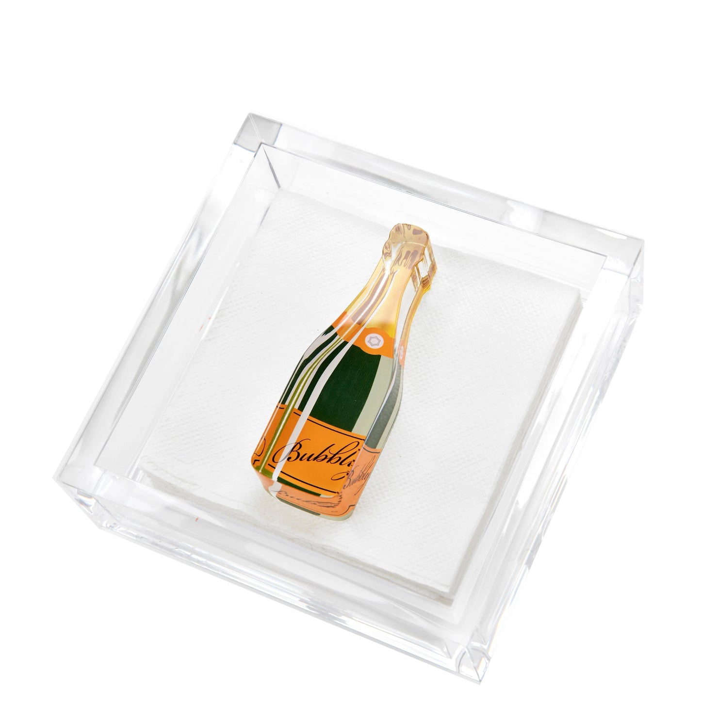 Cocktail Napkin Holder w/ Bubbly Weight