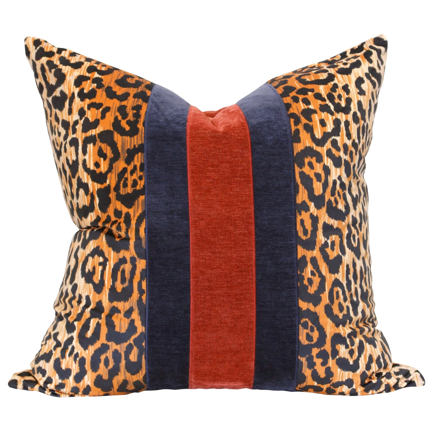 Leopard/Navy Stripe - 24x24