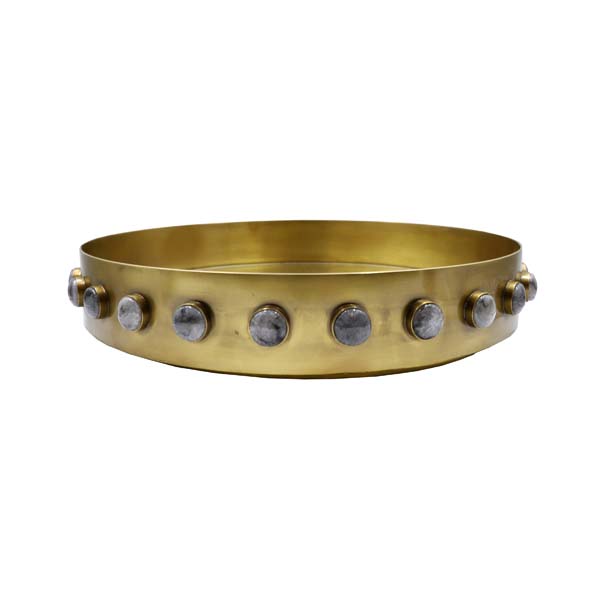 Resin Pebble/Antique Brass Tray