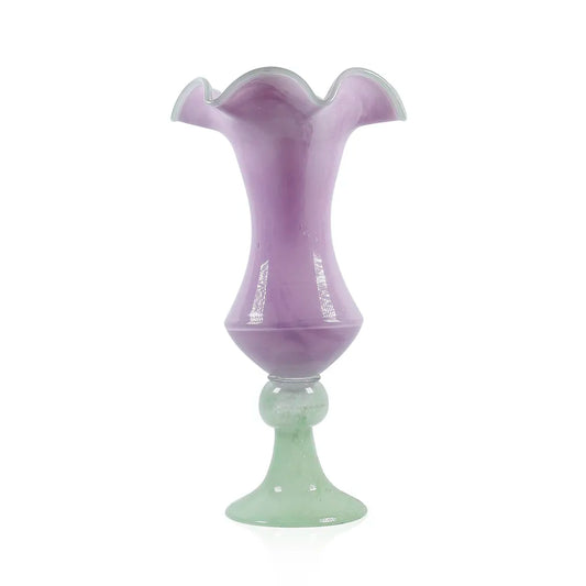 Pedestal Vase - Lavender/Mint - 16”
