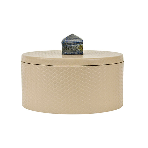 Stone/Ivory Faux Leather Box